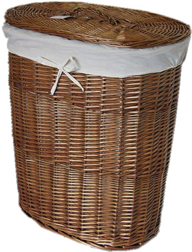 Wicker Laundry Linen Basket with Lid and Liner Dark